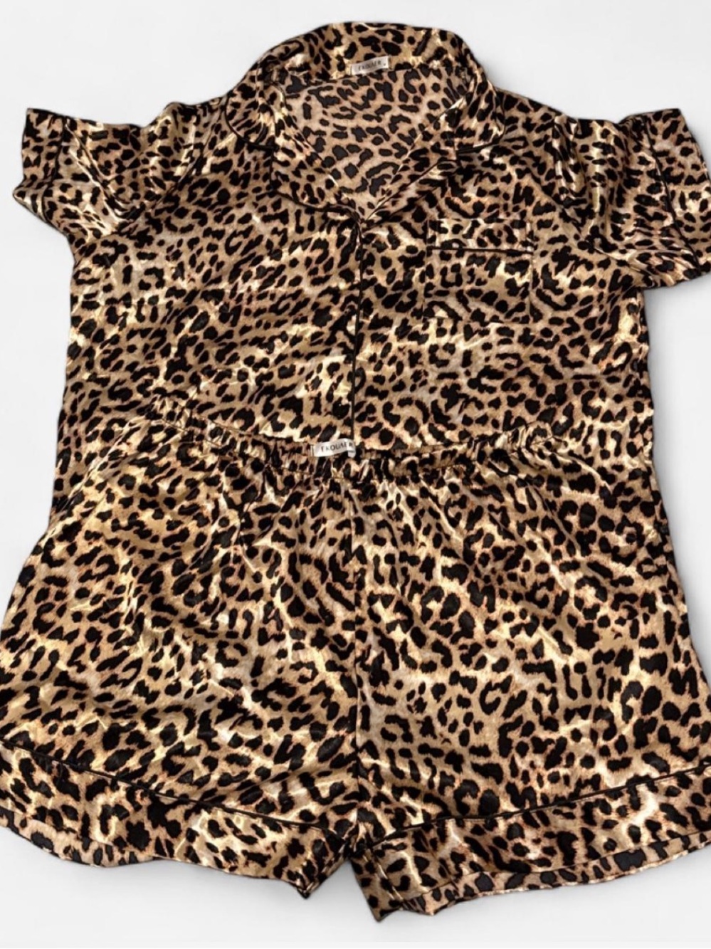 Silk leopard pj set